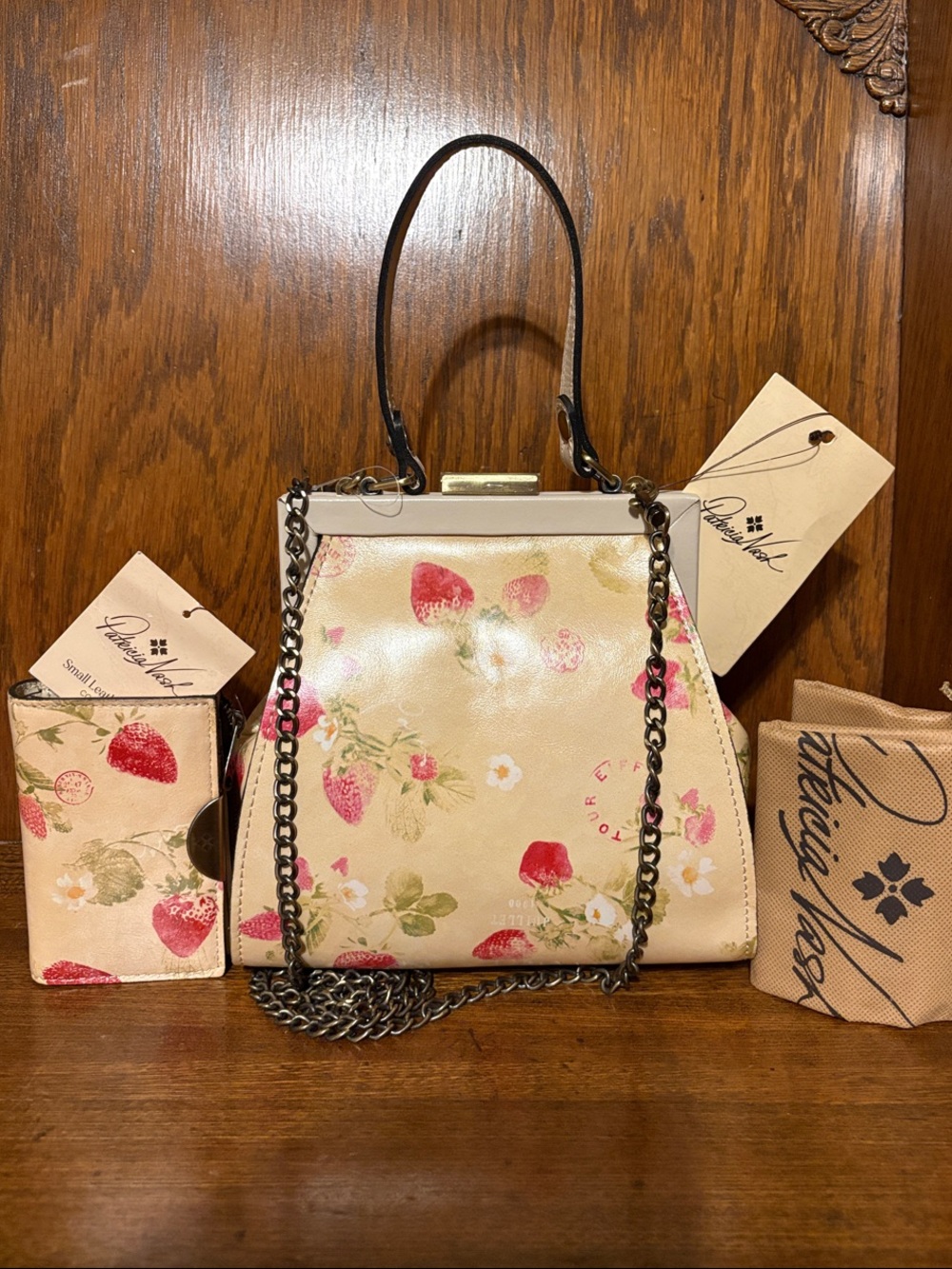 NWT-Patricia Nash-SET-Parisian Strawberry🍓Tiphanie Bag & Busalla Wallet-$218